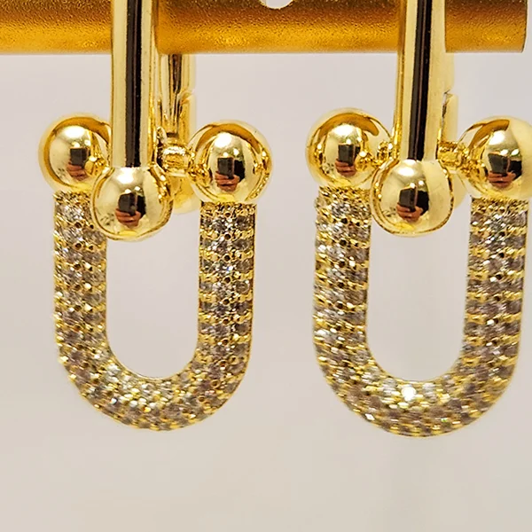 2 Tone Cubic Zirconia Huggies