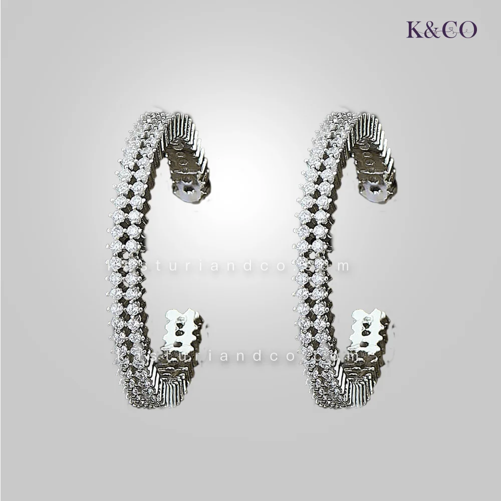 Shaina CZ Silver Hoop - Image 2