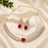CZ Choker in Ruby Stone