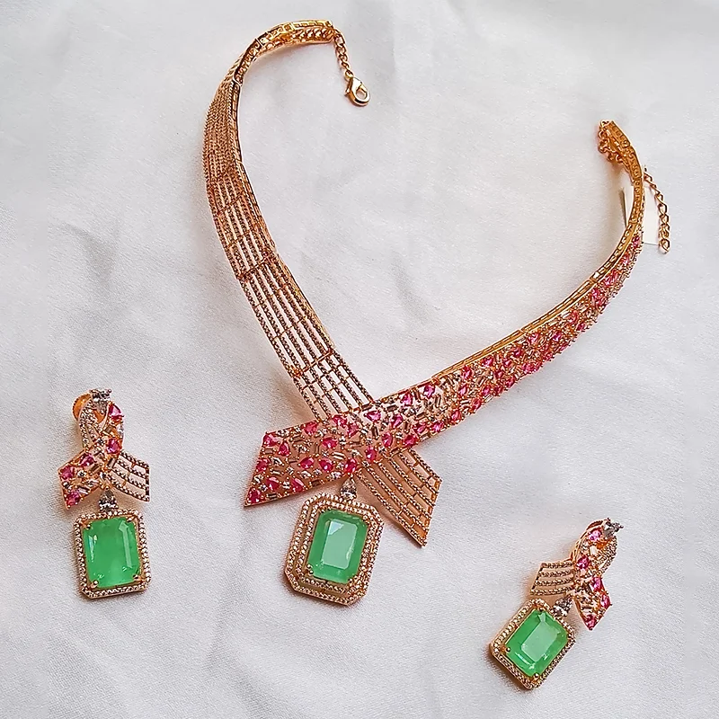 American Diamond Statement Necklace Set - Image 2