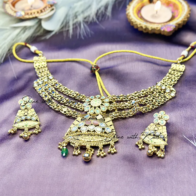 Amrapali-Inspired Multi-Layered Kundan Choker,Amrapali Jewelry,Layered Choker,Kundan Set