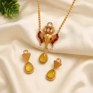 Ethnic Ganpati Necklace with Earrings