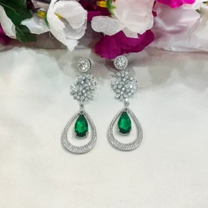 Shop Long Drop CZ & Stone Earrings
