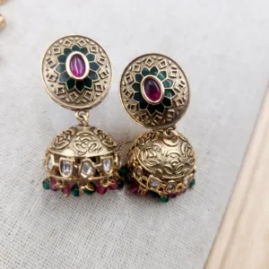 Royal Long Necklace with Kundan & Stones, Ruby - Image 5