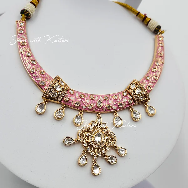 Buy Meenakari Hasli Necklace Online, Shop Jaipur jewelry in Australia, handcrafted hasli