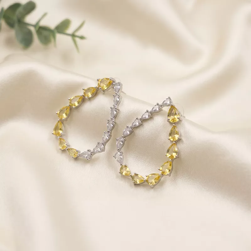 Buy Teardrop Crystal Hoop Earrings