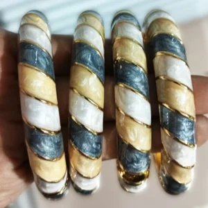 Triple Tone Enamel Bangle, Enamel Bangles online