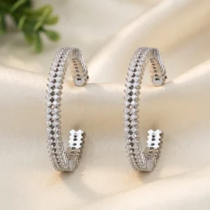 CZ Silver Hoops Earrings