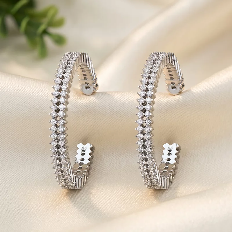 Shaina CZ Silver Hoop