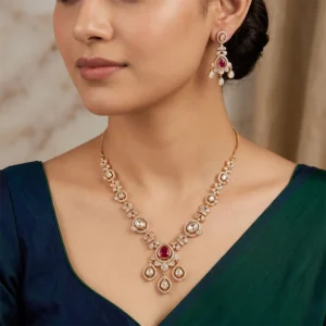 CZ Teardrop Bridal Necklace Set