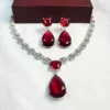 CZ teardrop pendant necklace sets