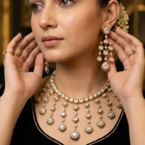 Chandrika Statement Polki Kundan Necklace Set