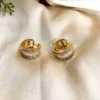 Gold Classic Baguette Hoop Earrings