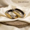 Dual-Tone Oxidised Silver Openable Bangle
