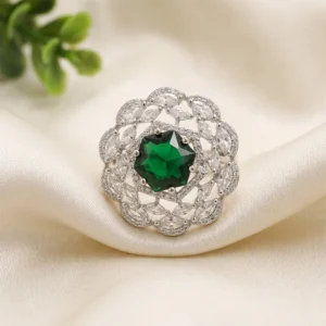 Crystal Floral Statement Ring