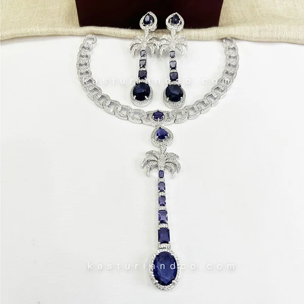 Karine Celebrity Inspired Necklace, CZ & Stones - Image 5