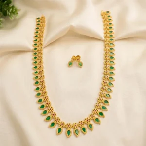 Alternative view of Manga Malai Long Necklace Set, Green