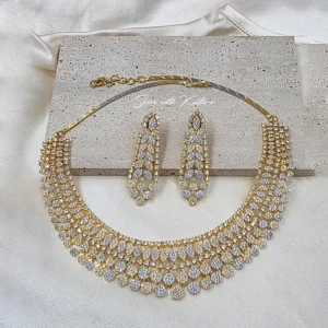 Alternative view of Celestial Sparkle Diamond-Look Necklace Set, Dual-Tone