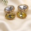 Dual Crystal Solitaires Earrings