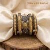 Dual Tone Oxidised Silver Bangle
