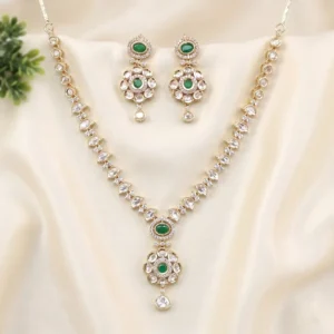 Emerald Glow Kundan Necklace Set