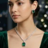 Emerald Halo Crystal Necklace