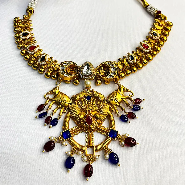 Ethnic Hasli Necklace with earrings - Image 2