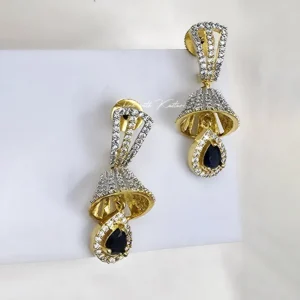 Alternative view of Glow CZ Jhumka Earrings, Purple