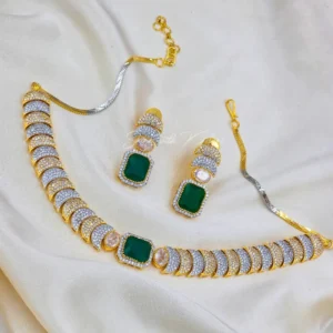 CZ Choker in Emerald Stone