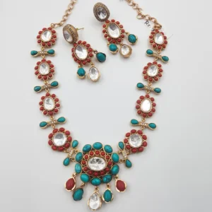 Hand-Crafted Semi-Precious Stone Pendant Necklace Set