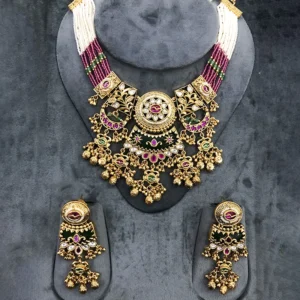 Heritage Style Bridal Choker Necklace Set - Image 3