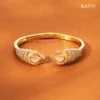 Indian Bangle with CZ & stone, Openable kada in Cubic Zirconia