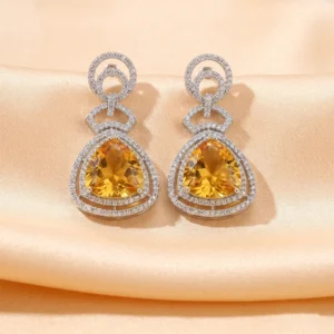 Jamie AD Stone Earrings, Yellow