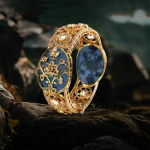 Bangle / Kada with Stones & Premium Kundan - Image 4