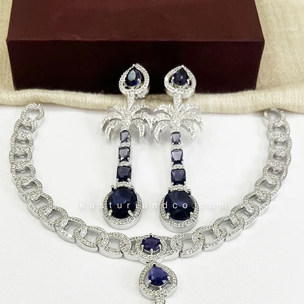 Karine Celebrity Inspired Necklace, CZ & Stones - Image 2