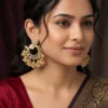 Kundan Floral Chandbali Earrings