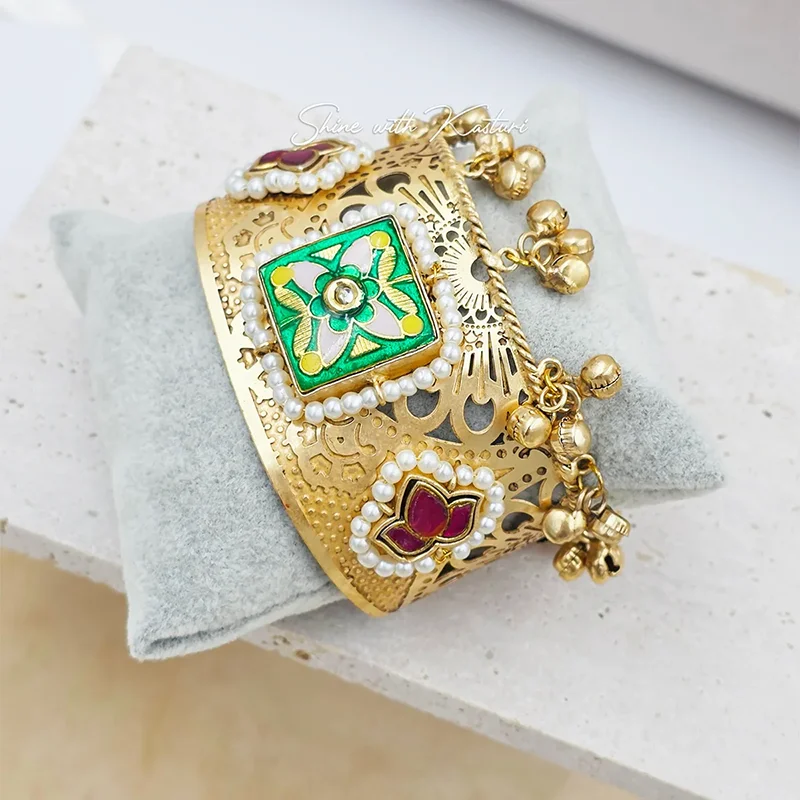 Kundan Meenakari Pearl Bangles
