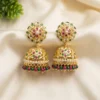 Kundan Pearl Jhumka Earrings