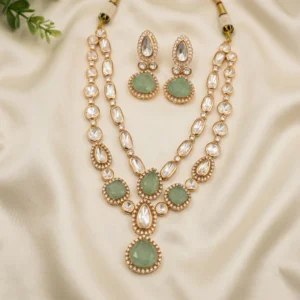 Kundan Teardrop Necklace Set