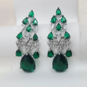 Royal Green Layered Necklace Set - Image 4