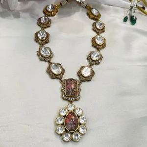 Long Kundan Necklace Set
