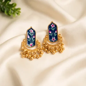 Meenakari Ghungroo Statement Earring