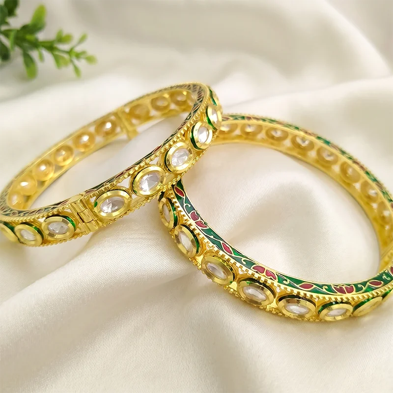 Meenakari Kundan Bangles