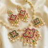 Meher-Polki-AD-Multicolor-Pearl-Necklace-Set