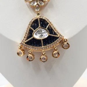 Midnight Noir Kundan Statement Necklace - Image 6