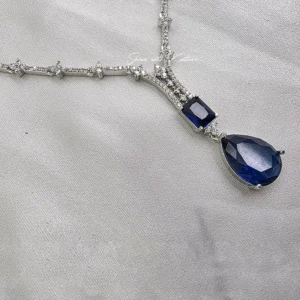 Midnight Sapphire Teardrop Necklace Set - Image 3