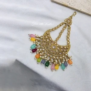 Alternative view of Meher Multicolor Antique Gold Passa