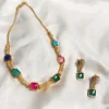 Slim Choker with Stones, Party wear necklace set, Artificial jewelry online, jewelry for women