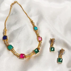 Rajwari Slim Choker with Stones