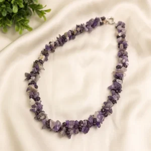 Natural Amethyst Chip Stone Necklace